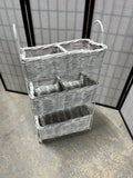 White Wicker Basket Storage