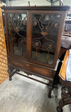 Antique Glass Front Cabinet with Drawer***HEAVY ITEM***READ DETAILS ON PICK UP POLICY***