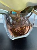 Pair of Faux Magnolia Arrangements in Glass Pots