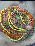 Vintage Multi-Strand Plastic Beaded Necklace