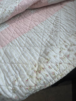 Pink Patchwork & Floral Reversible Crib Quilt