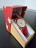 Patriotic Stars Wrist Watch with Red Band