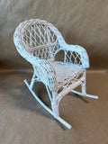 White Wicker Doll Rocking Chair