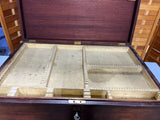 Antique Silver Chest on Casters, Engraved, With Key (READ DESCRIPTION)