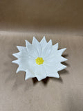 White Poinsettia Flower Wall Hanging Or Trinket Dish
