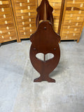 Cherry Tone Quilt Rack with Heart Cut Outs