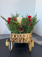 Bee & Willow Holiday Sleigh with Flameless Candles (WORKS)