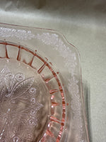 Floral Pink Depression Glass Ashtray