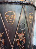 20” Carved Wooden African Drum