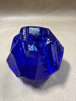Pair Of Cobalt Blue Rock Candle Votives