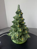 2-Piece Vintage Ceramic Christmas Tree with Flower-Lites (WORKS)