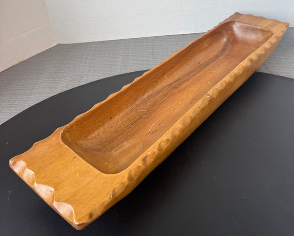 Mango Wooden Carved Boat Tray
