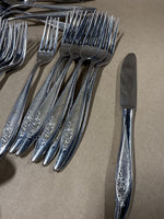 Stainless Steel Towle Silverware With Rose On Handles — Made In Germany — 54 Pieces