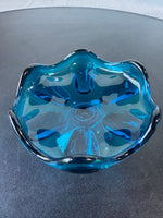 Viking Glass Bluenique Epic 6-Petal Pedestal Compote