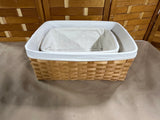 Pair of Rectangle Baskets with Fabric Liner, Set of 2 (E)