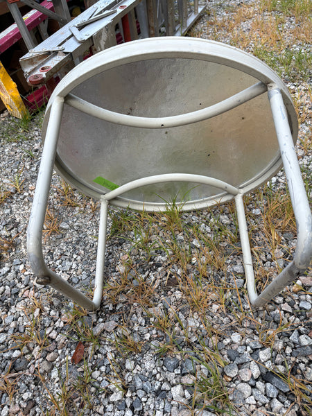 Low Metal Outdoor Side Table w/Glass Top