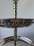 3-Tier Beaded Stainless Steel Pedestal Serving Stand