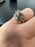 10K and 14K White Gold & Diamond Wedding Set SIZE 5