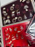 9-Piece Boxed Sets of Assorted Spun Glass Ornaments AS IS (READ DESCRIPTION CAREFULLY)