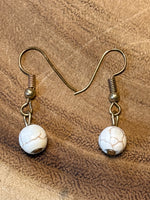 Cream Marbled Beaded Earrings