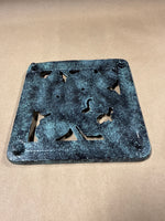 Distressed Blue Leaf Trivet