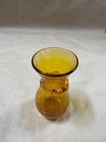Amber Crackle Glass Hand Blown Bud Vase