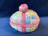 Ceramic Quilted Easter Egg Trinket Box