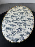 Oval French Style Floral Shadowbox with Curved Glass AS IS (READ DESCRIPTION CAREFULLY)
