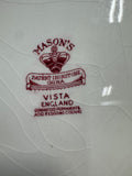 (H) 4-Piece Mason’s England Vista Pink China Square Handled Cake Platters