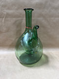 Italian Green Blown Glass Ice Chiller Decanter With Straw Stopper (A)