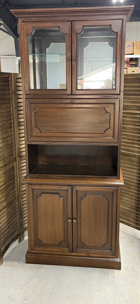 Two Piece Cabinet with Bar and Mirrored Back (B)