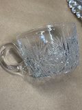 Vintage Cut Glass Punch Bowl Set