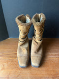 Brown Suede Fur Lined Boots, Ladies Size 7.5 (B)