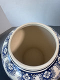 Blue & White Floral Chinoiserie Lidded Ginger Jar