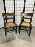 Hitchcock Style Pair of Chairs with Cane Seats