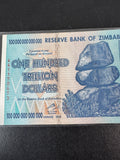 Reserve Bank of Zimbabwe One Hundred Trillion Dollars Bank Note