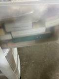 100+ Rubber Stamps in Sterilite 3 Drawer Plastic Rolling Storage Bin (A)