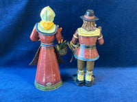 Pair of Tabletop Pacific Rim Pilgrim Tin Figurines