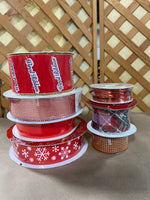 I- Red Tone Ribbon Lot, 7 rolls