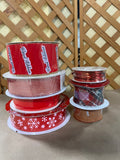 I- Red Tone Ribbon Lot, 7 rolls
