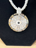 Round Shiva Shell Pendant on Beaded Necklace