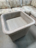 Lexington Casual Off White/Cream Wicker/Rattan Sectional Sofa with Glass Top Table