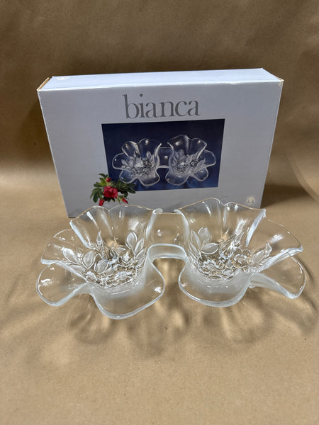 Bianca Walther Floral Glass Divided Relish Dish