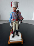Chasseurs a Cheval Van Gerdinge Sitzendorf Porcelain French Soldier with Wooden Base AS IS (READ DESCRIPTION CAREFULLY)