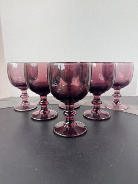 6-Piece Amethyst Wine Goblets