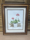 Watercolor of Geranium by Lottie Snow; Signed