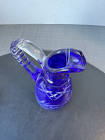 (B) Bohemian Czech Cobalt Cut Crystal Decanter