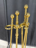 Virginia Metal Crafters Solid Brass Fireplace Tools With Ball Handles