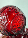 (D) 7-Piece Luminarc France Cristal d’Arques Ruby Red Cereal Bowls Set