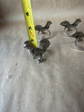 Silverplate Rooster Napkin Rings - Set Of 4 - 3 Sets Available// PRICED INDIVIDUALLY